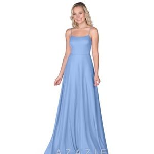 Azazie Rae Dress in Steel Blue